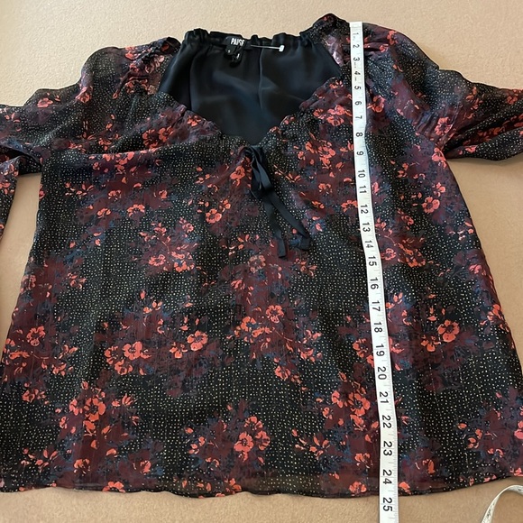 PAIGE Alexius Blouse In Black Multi - 98% Silk- Size S - Picture 11 of 12